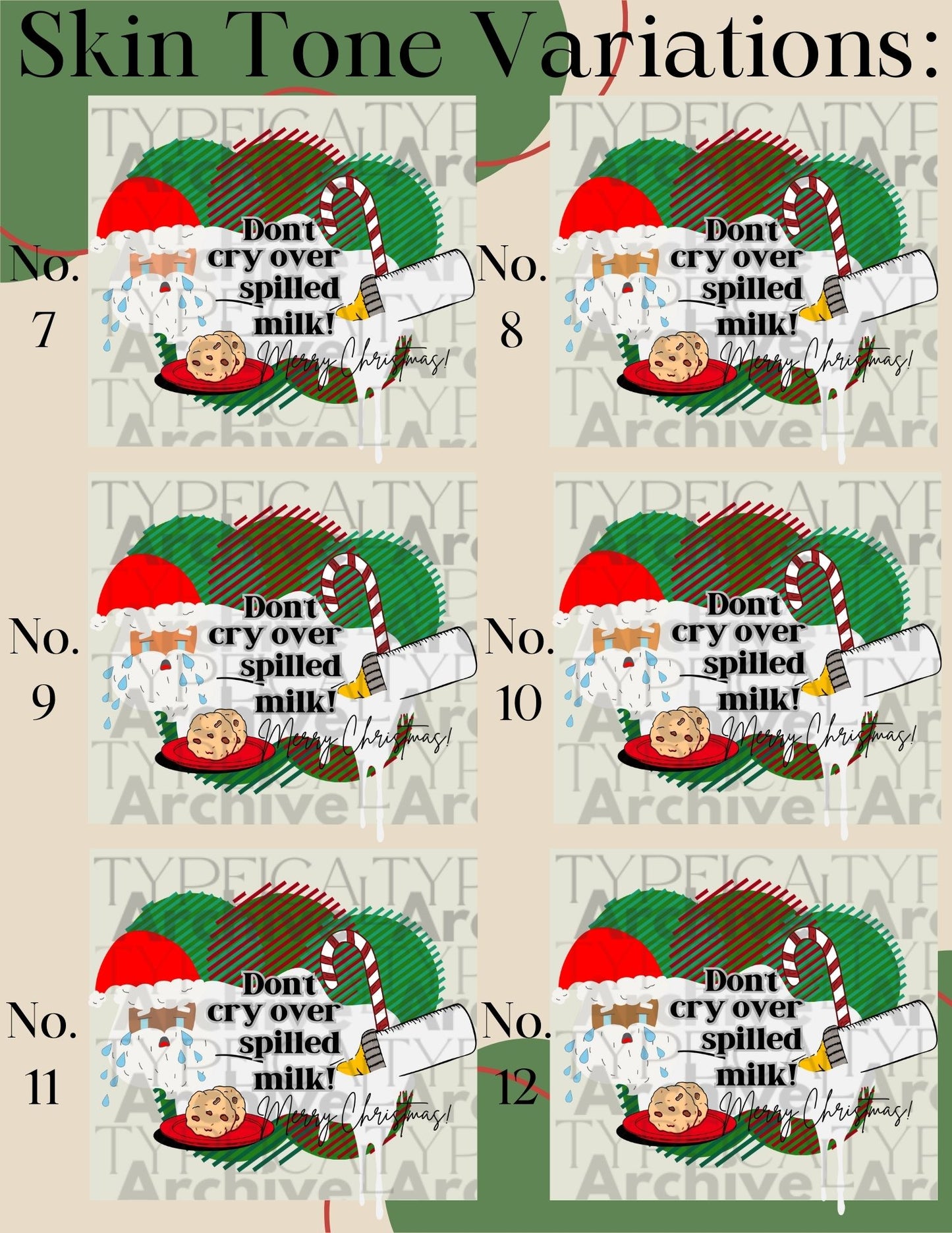 Christmas "Don't Cry Over Spilled Milk" Infant/Toddler Apparel Graphic, Version 1A (PNG, TIFF, SVG, EPS, & DXF)