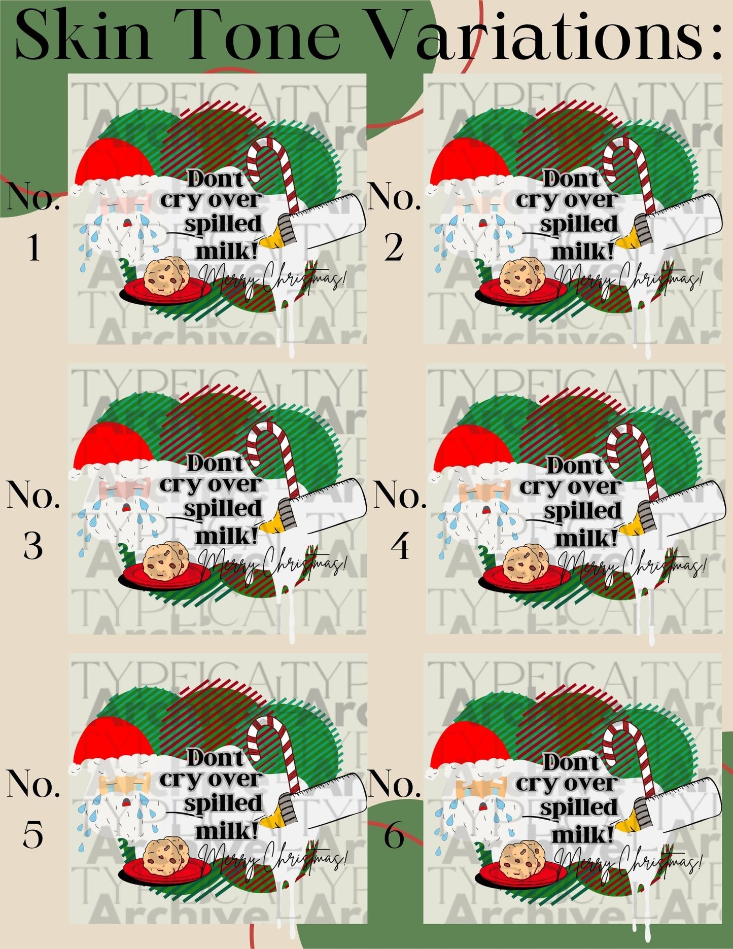 Christmas "Don't Cry Over Spilled Milk" Infant/Toddler Apparel Graphic, Version 1A (PNG, TIFF, SVG, EPS, & DXF)