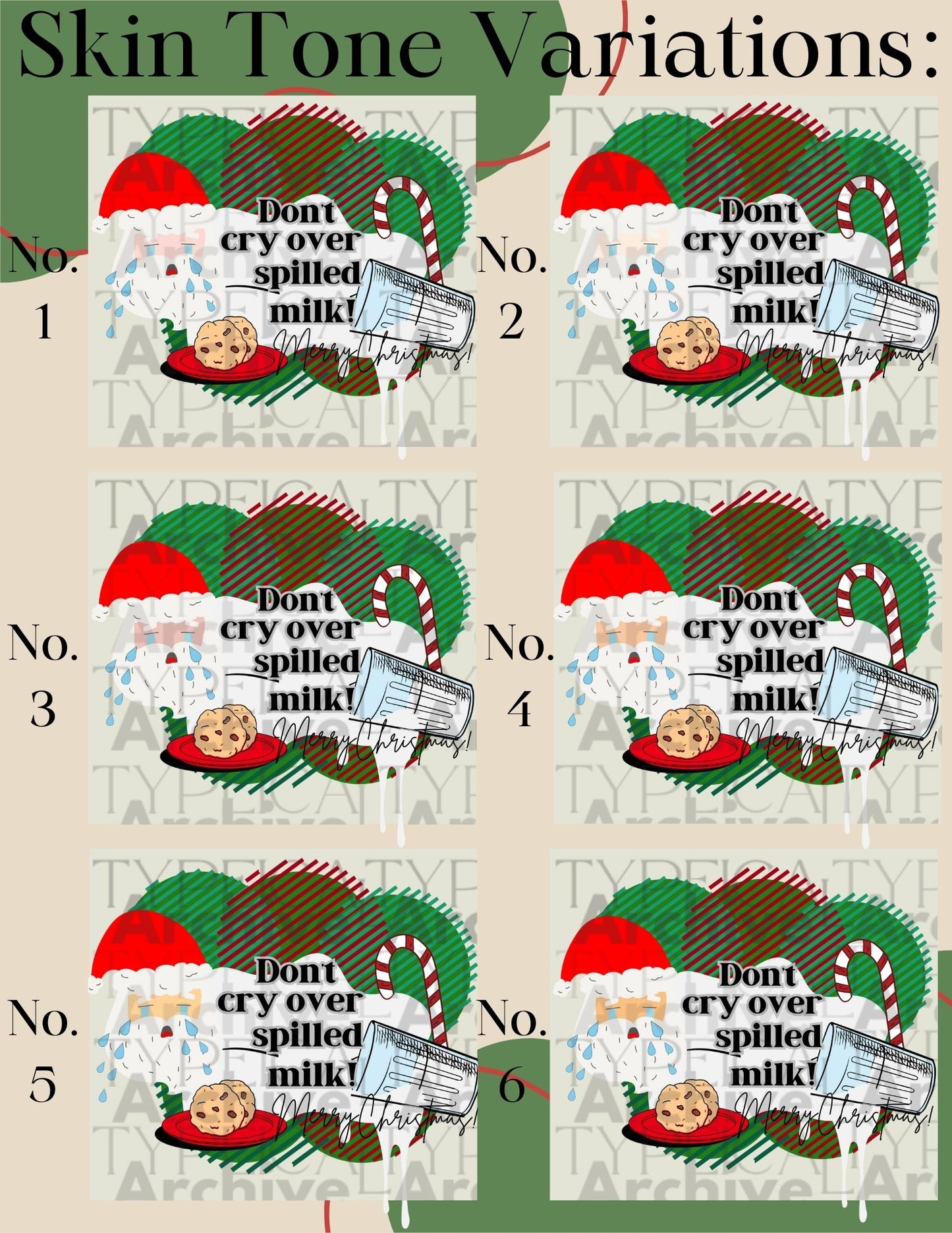 Christmas "Don't Cry Over Spilled Milk" Infant/Toddler Apparel Graphic, Version 1B (PNG, TIFF, SVG, EPS, & DXF)